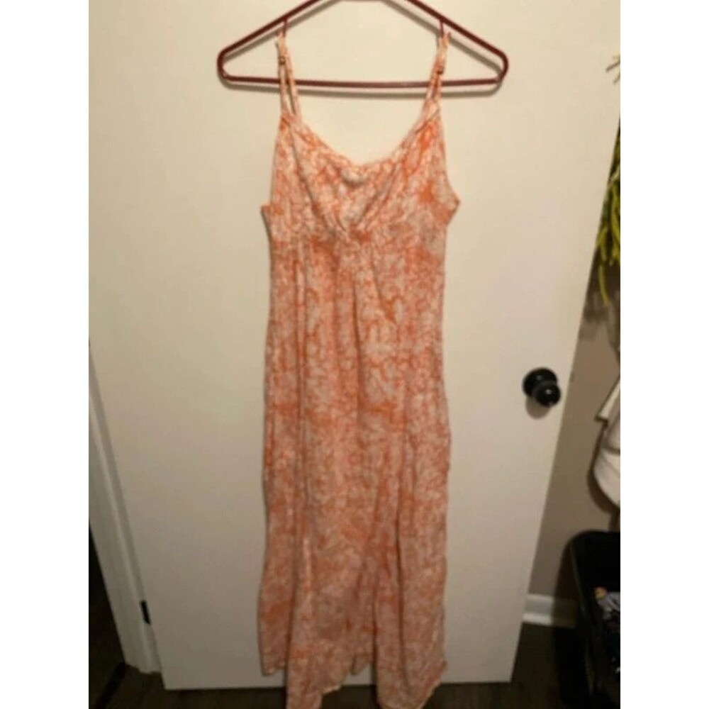Orange and white long dress
